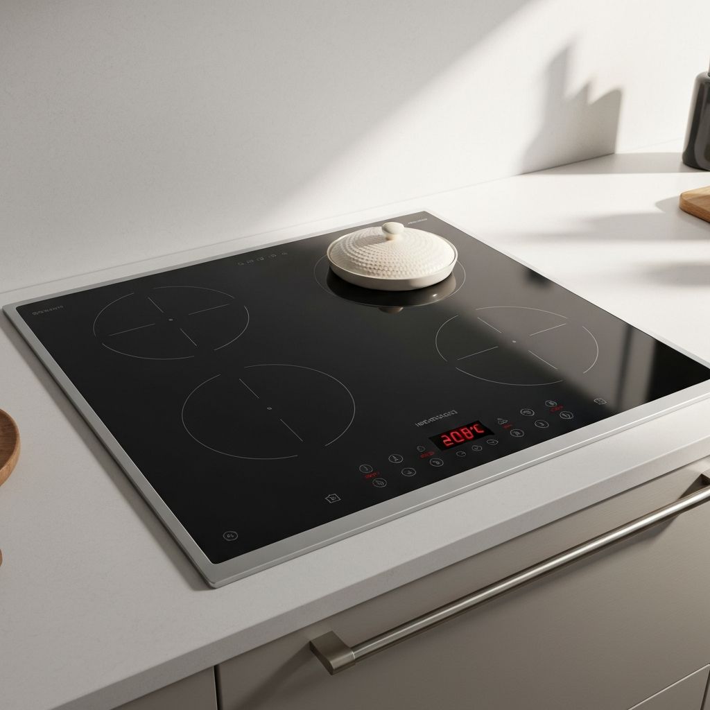 Guy Fieri Ceramic cookware on induction cooktop